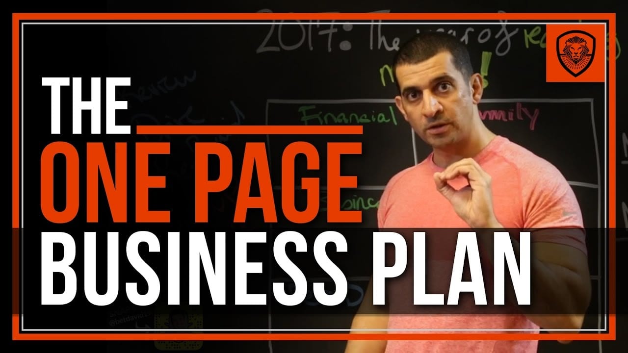 one page business plan com